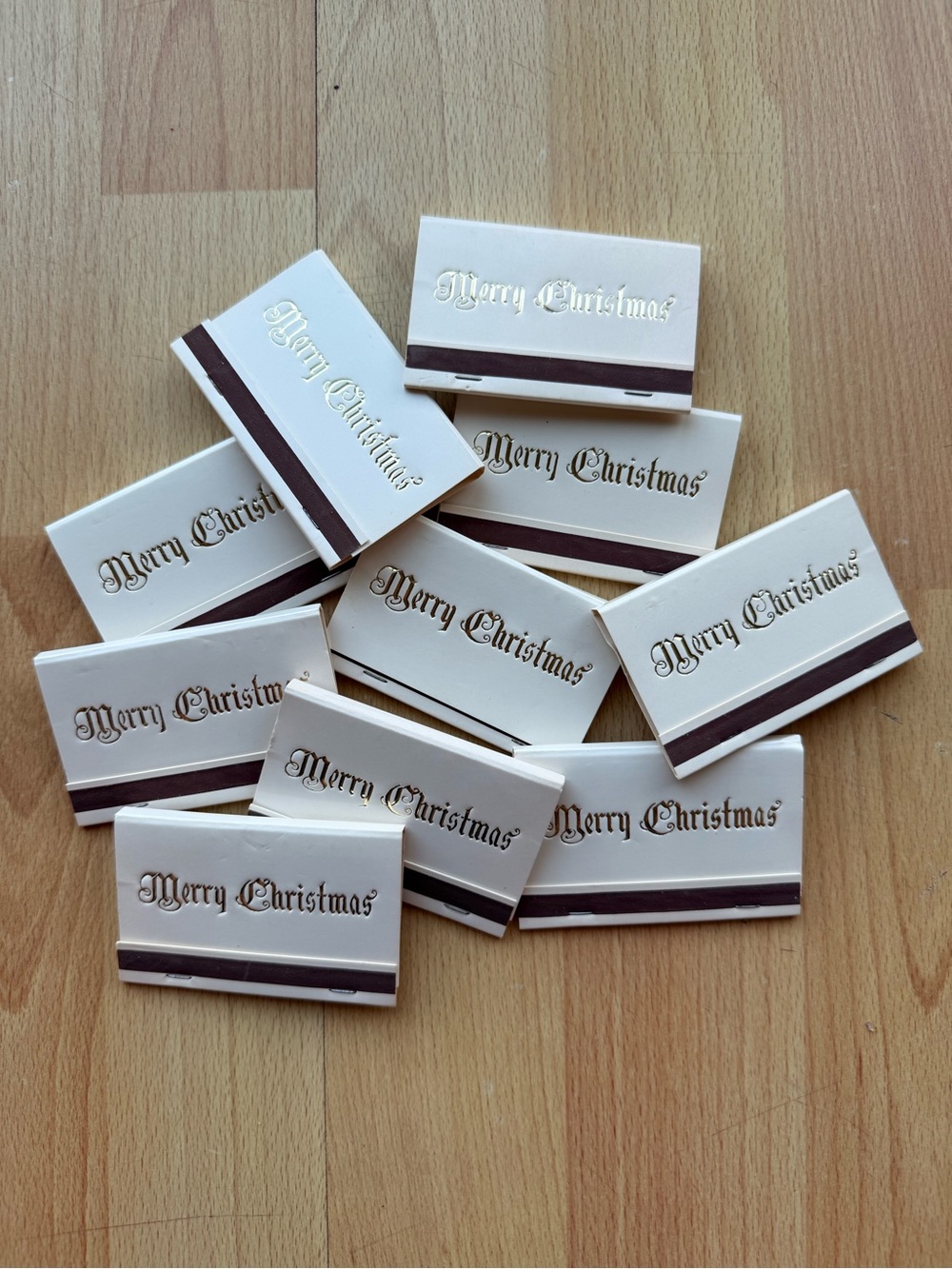 Set of 10 circa 1960s unused Merry Christmas matchbooks novelty